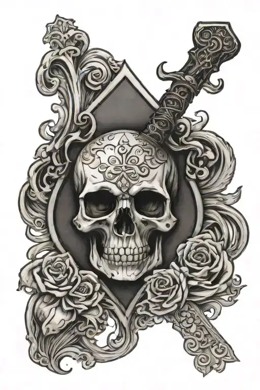 ace of spades with a skull and the text "Jesus loves you and so do I"