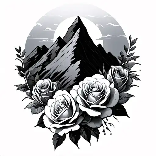 Hayat Mountain and  Roses