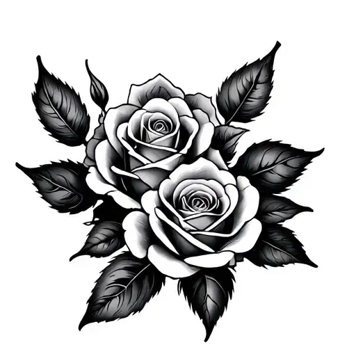 Hayat Mountain and  Roses - Variation 2