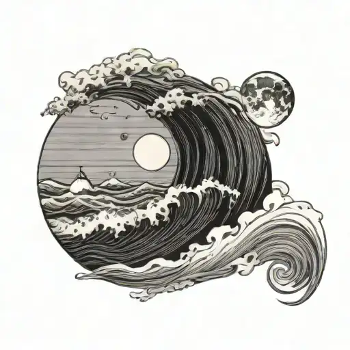 Waves crashing, moon rising 0401 - Variation 2