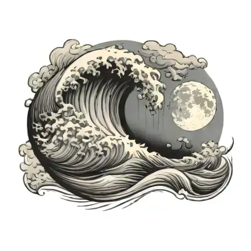 Waves crashing, moon rising 0401 - Variation 3