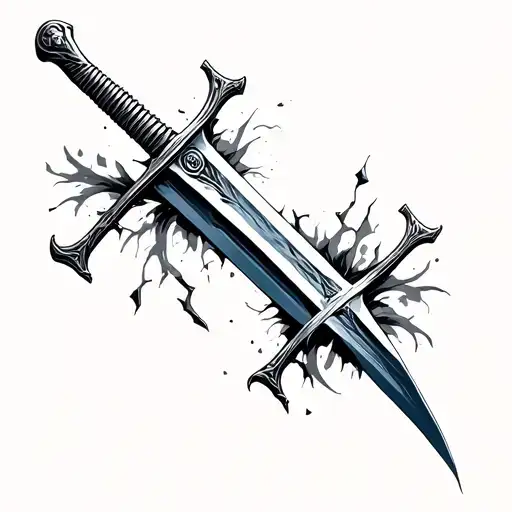 sword broken in half