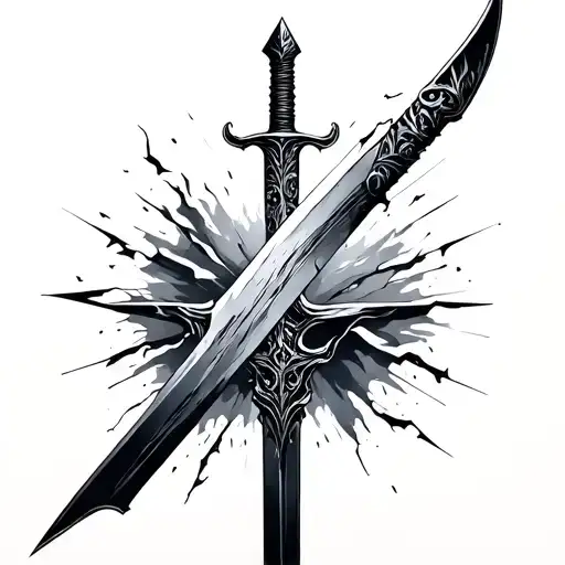 sword broken in half - Variation 2