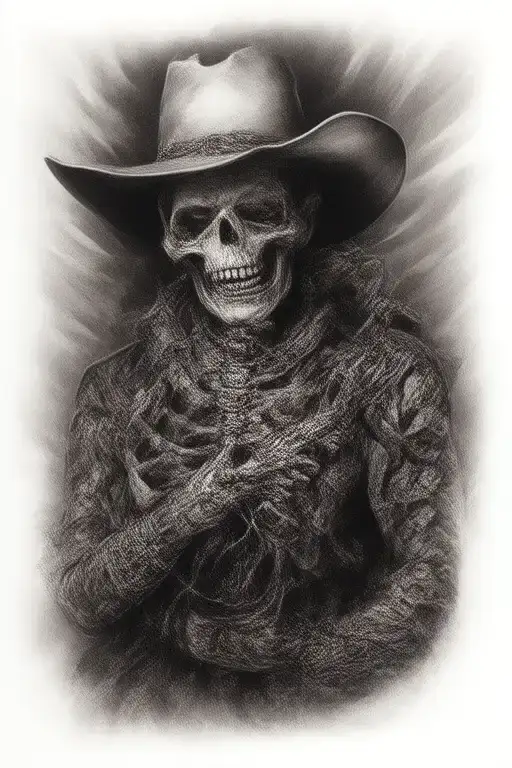 whiskey cowboy gun skeleton - Variation 2