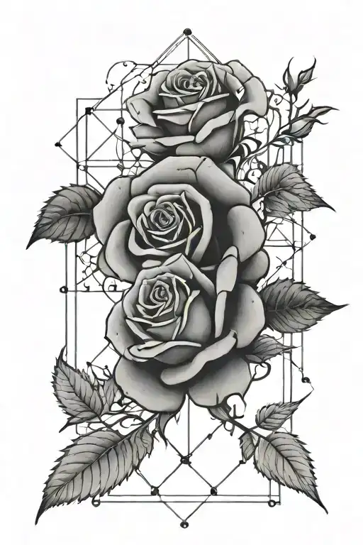 roses, bleam, geometry patterns integrated