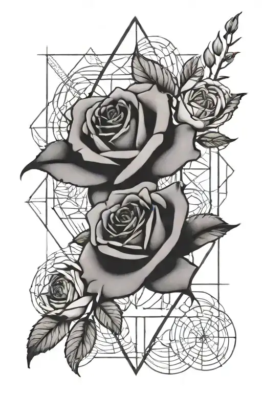 roses, bleam, geometry patterns integrated - Variation 2