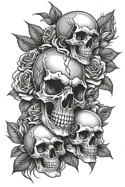 skull and roses