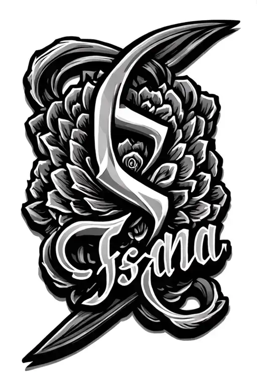 Name tattoo thats says "Tsana"