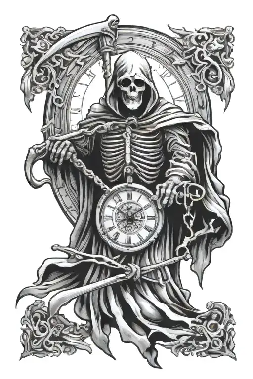 grim reaper in clock
