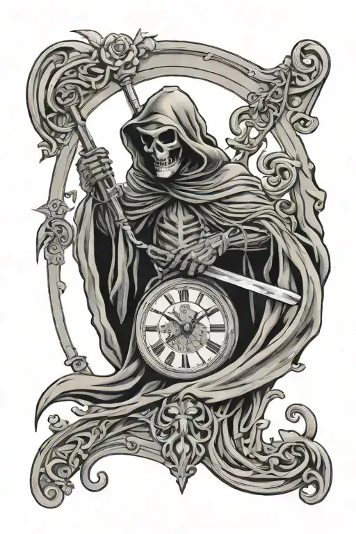 grim reaper in clock - Variation 2