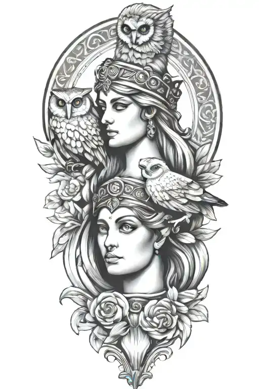 athena greek goddess with owl 