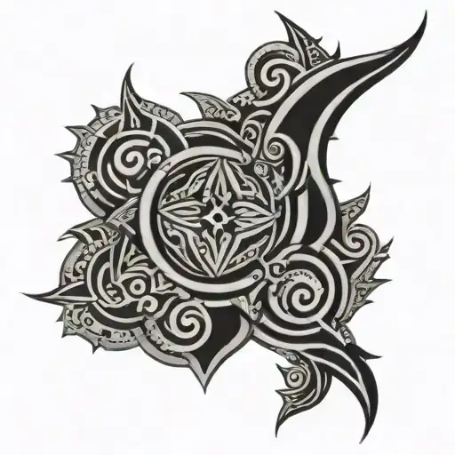simple dark ornemental tribal - Variation 2