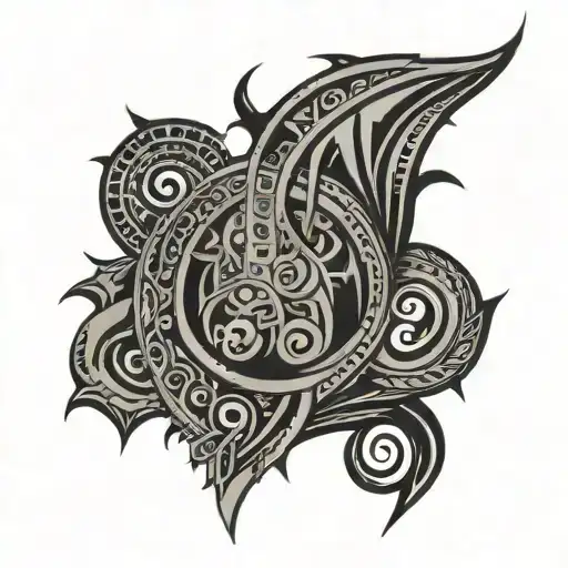 simple dark ornemental tribal - Variation 4