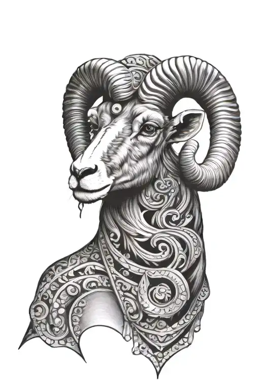 a ram with diamonds
