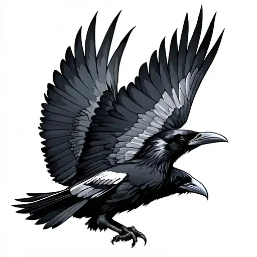 Raven flying - Variation 2
