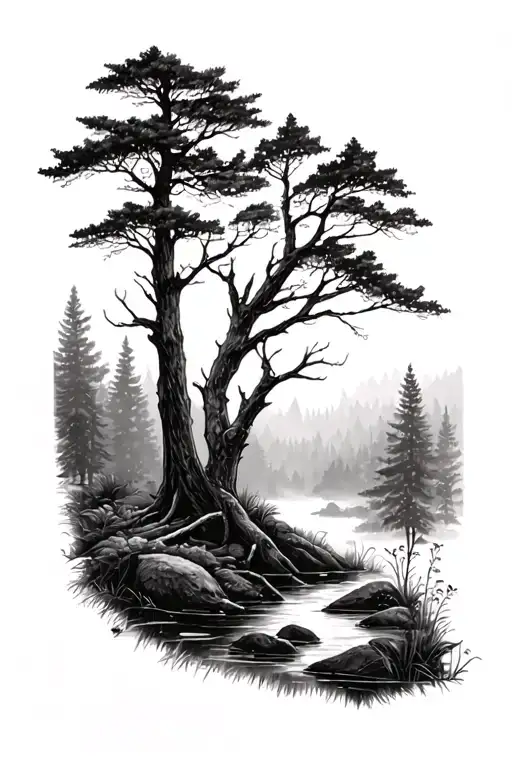 kind and calm forest scene - Variation 2