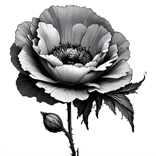 poppy flower raven - Variation 2