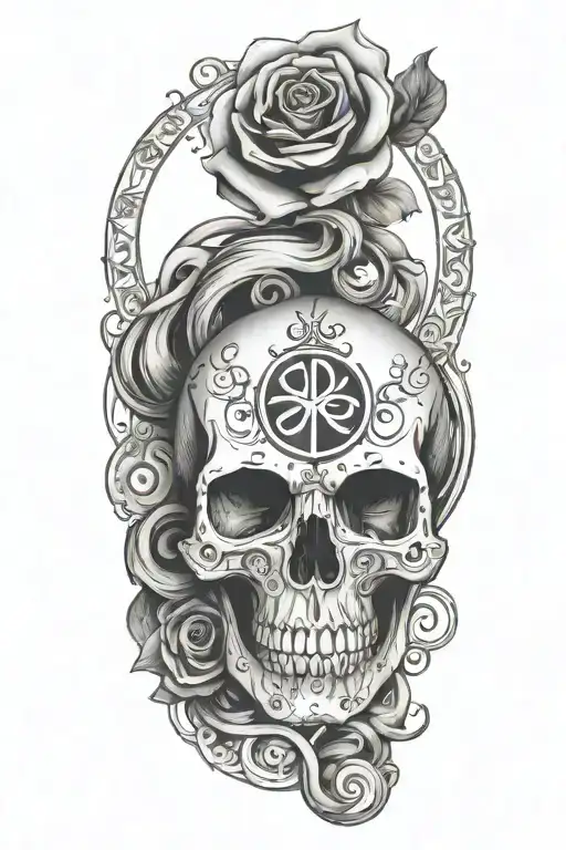 Incorporate an aum symbol, momento mori - Variation 2