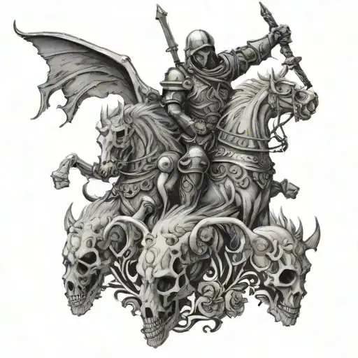 skulls depicting horsemen of the apocalypse - Variation 2