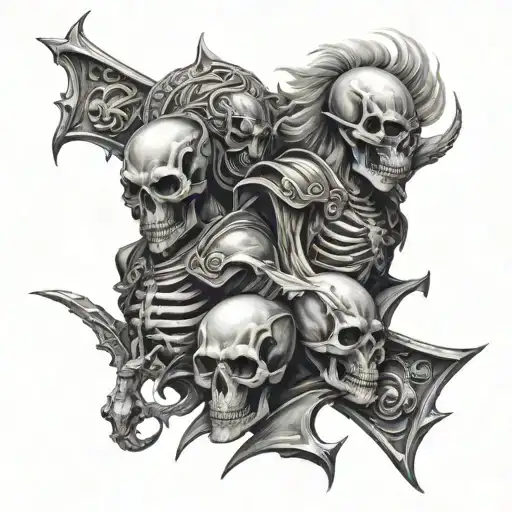 skulls depicting horsemen of the apocalypse - Variation 4
