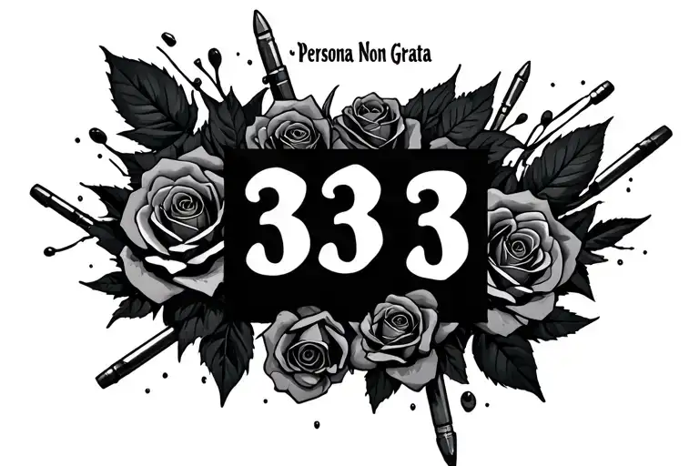 "Persona Non Grata " roses, bullet wounds and the number 333