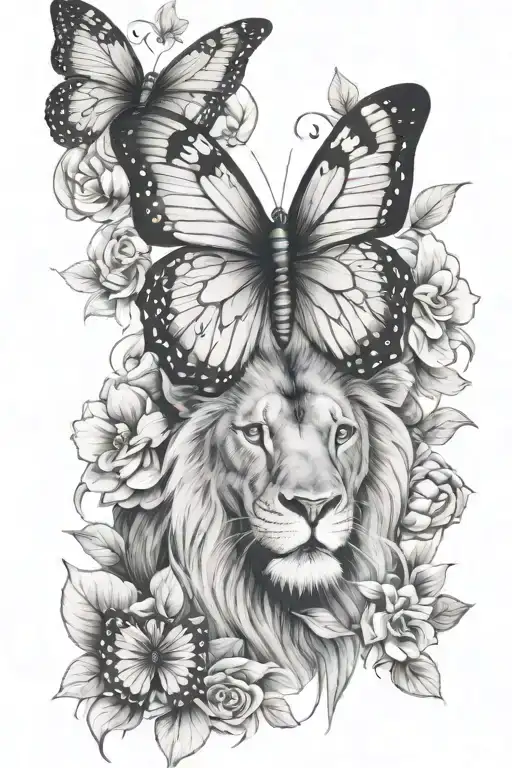 lion butterfly flowers