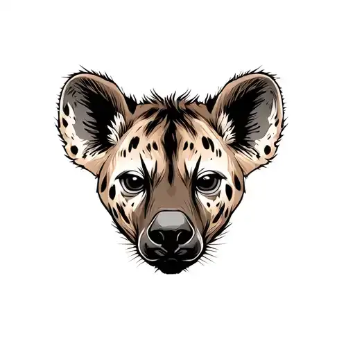 spotted hyena face - Variation 2
