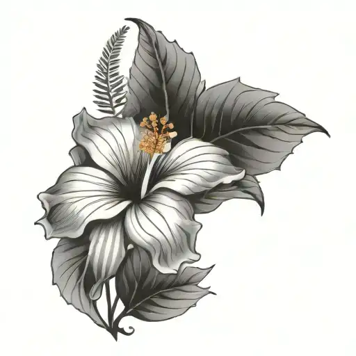 hibiscus, fern, Adam's rib