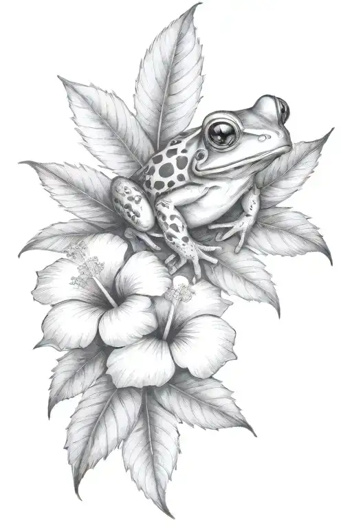 hibiscus frog leaves - Variation 3