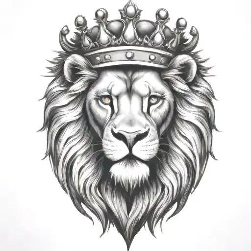 crowned lion face - Variation 8