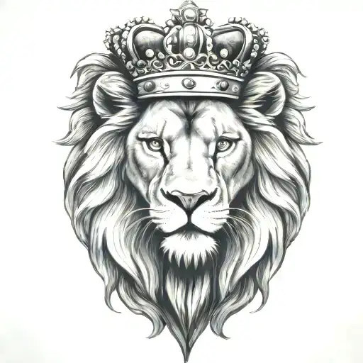 crowned lion face - Variation 9