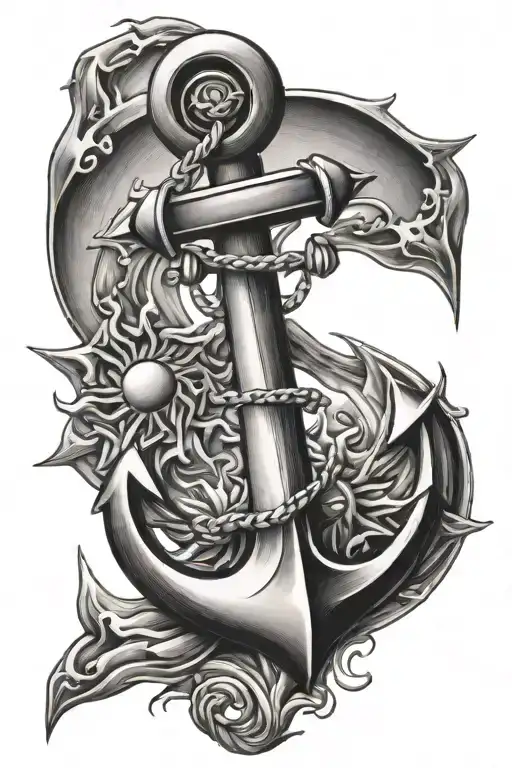anchor, sun and fire - Variation 2