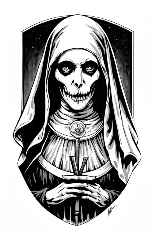 Spooky evil nun - Variation 3