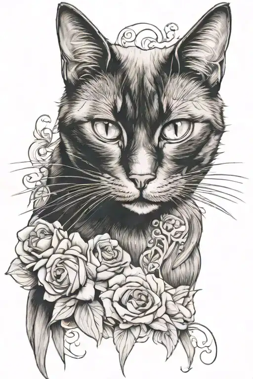 black cat portrait