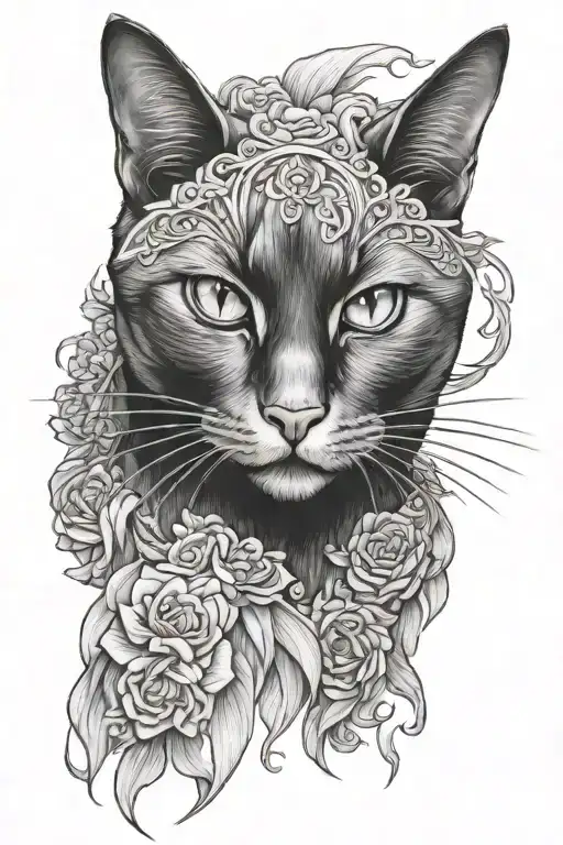 black cat portrait - Variation 2