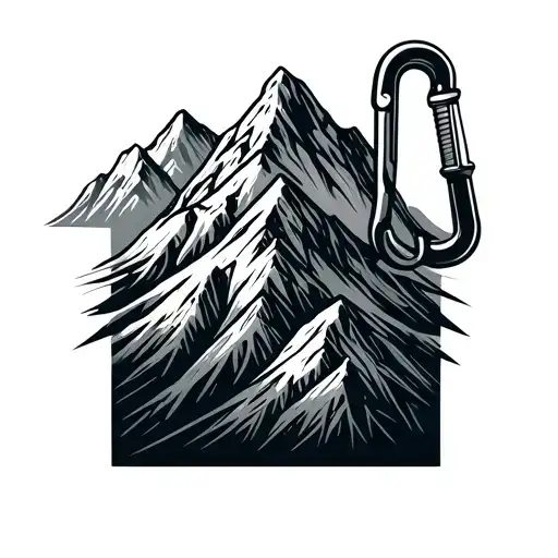 mountain range in a climbing carabiner and safety not - Variation 2