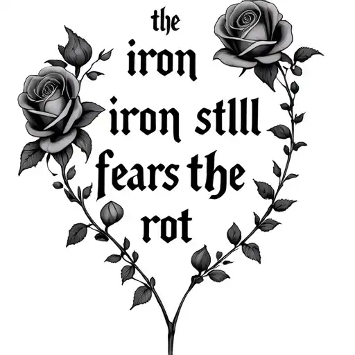 "the iron still fears the rot" "the iron still fears the rot" "the iron still fears the rot" with many roses - Variation 3
