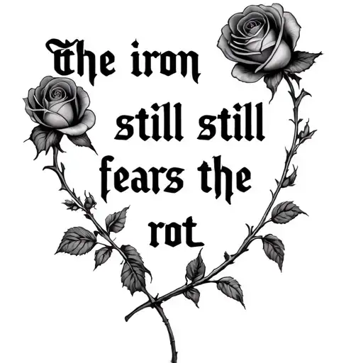 "the iron still fears the rot" "the iron still fears the rot" "the iron still fears the rot" with many roses - Variation 4
