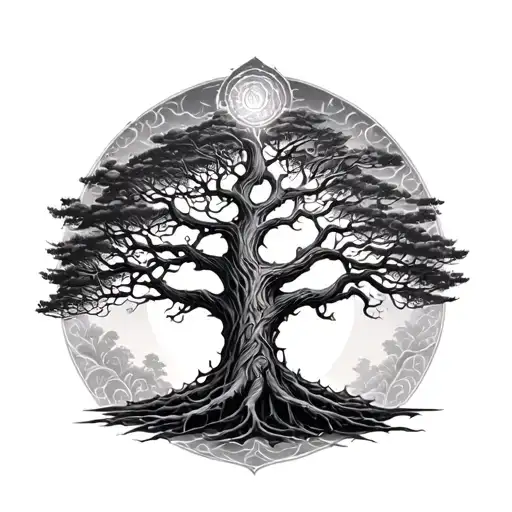 Yggdrasil tree beautifully detailed 