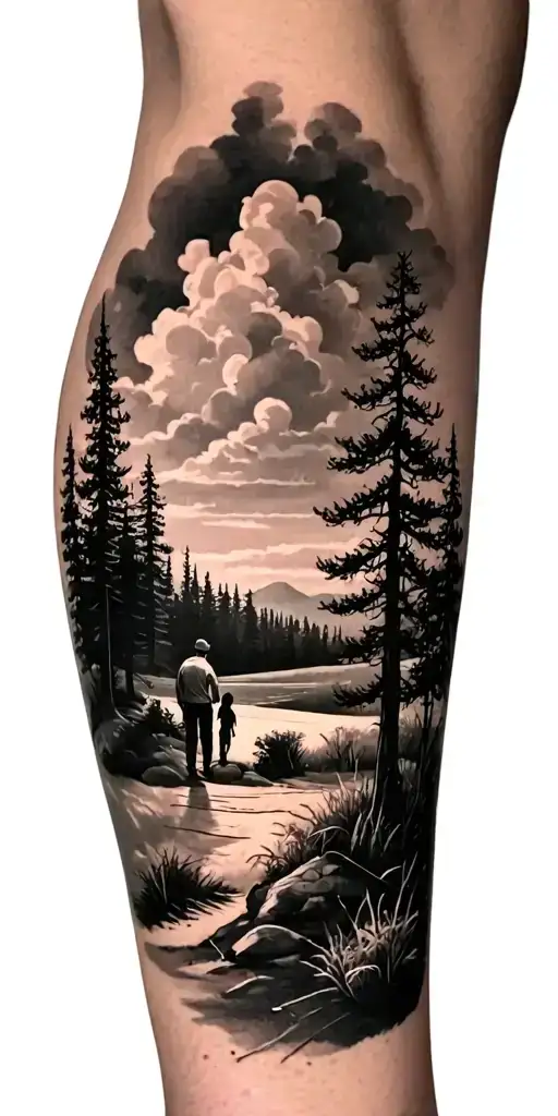 golf and family and forest landscape - Variation 2