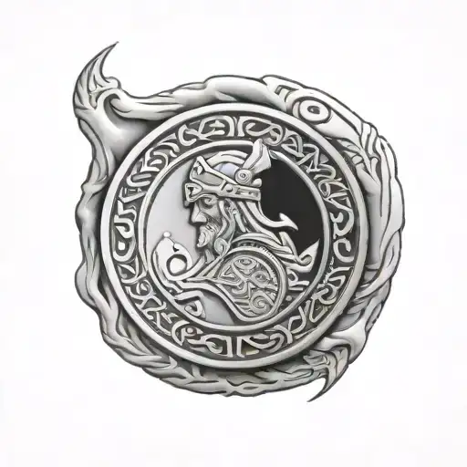 bas relief viking coin - Variation 2