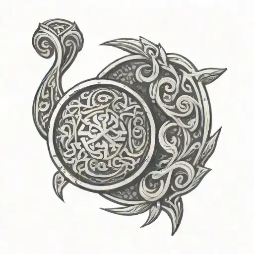 bas relief viking coin - Variation 3