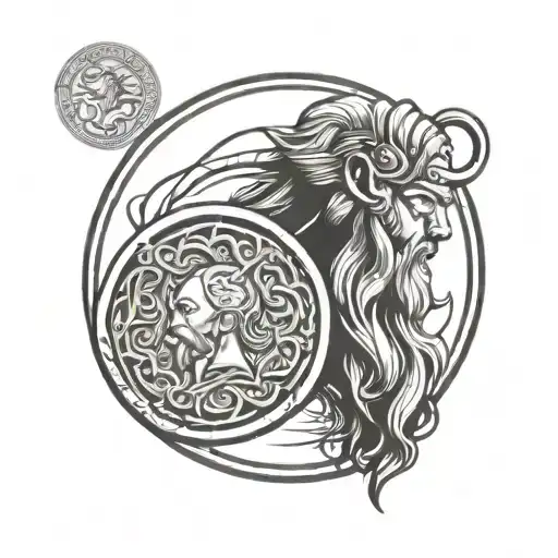 bas relief viking coin - Variation 4