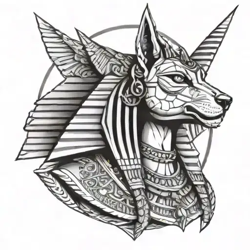 piramide Cleopatra Anubis chicano style tattoo