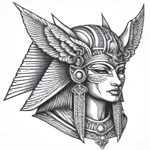 piramide Cleopatra Anubis chicano style tattoo - Variation 3