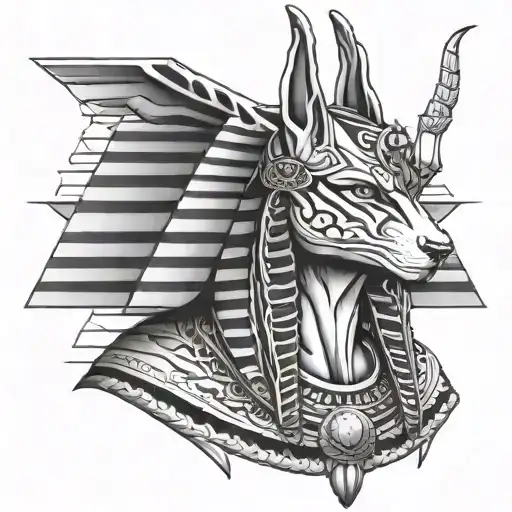 piramide Cleopatra Anubis chicano style tattoo - Variation 4