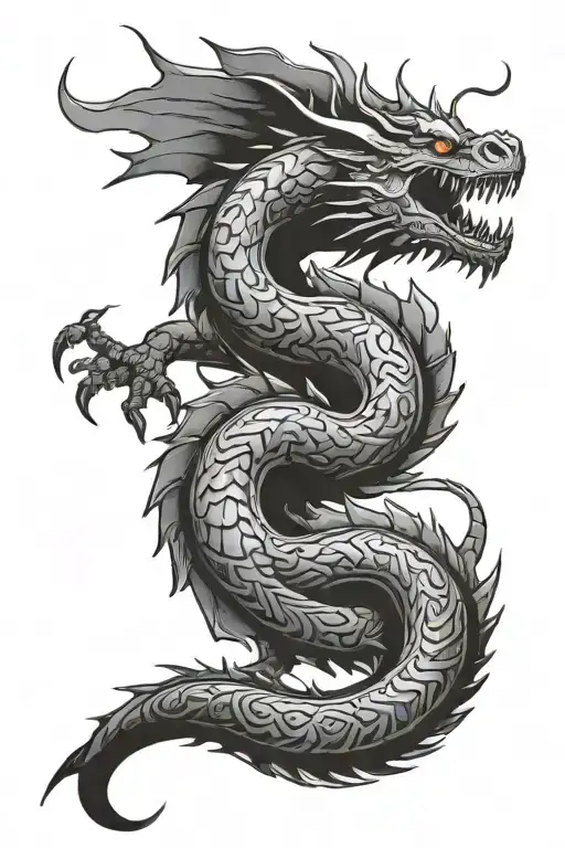 jormungand and helm of awe inspiring tattoo - Variation 2