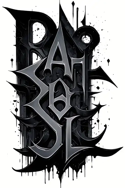 gothic brutalism black abstract dynamic modern neogothic dark lettering - Variation 2