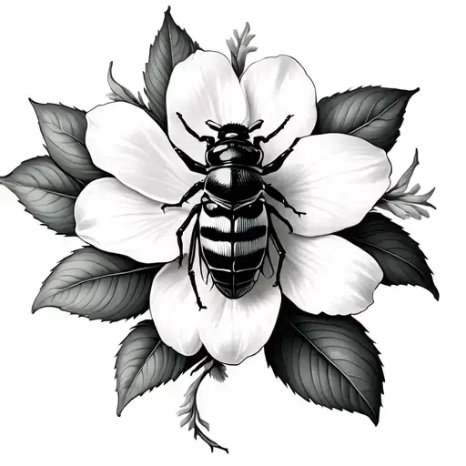 cicada insect jasmine flower surrounded - Variation 2
