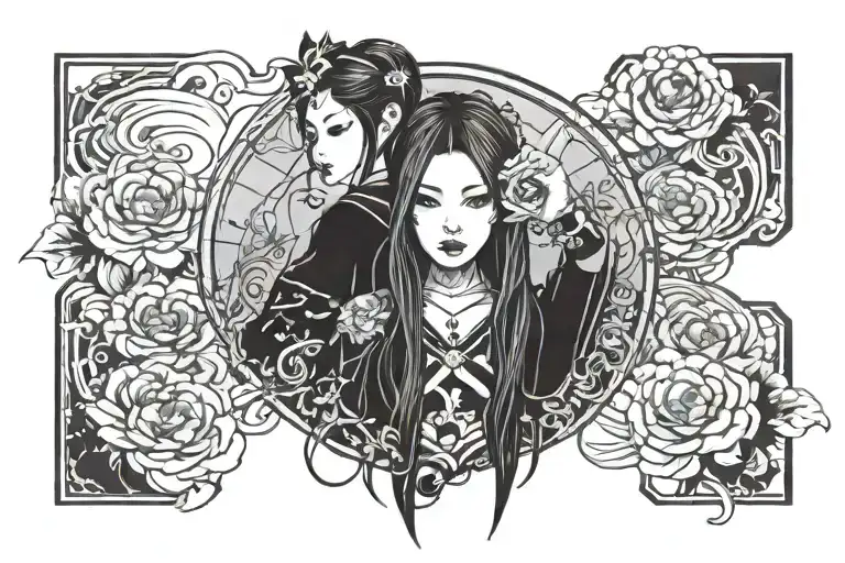 japonese goth woman - Variation 2